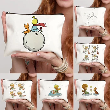 어린 왕자 화장품 정리함, 만화 메이크업 파우치, 귀여운 어린이 여행 립스틱, 세면 용품 가방, 여행 정리함 지갑