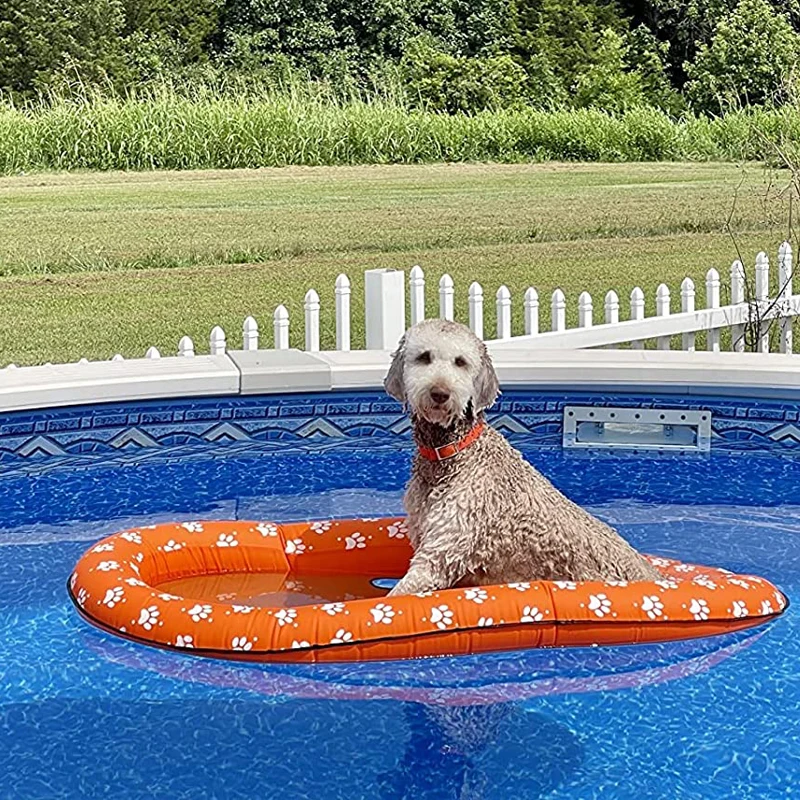 

Spring Float Paddle Dog Pool Float Inflatable Dog Swimming Raft for Summer Large Contemporary Puppies Cat Ride on Floating Row