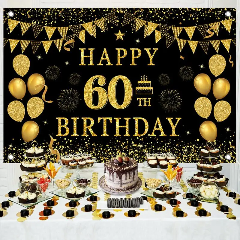 60. Geburtstag Dekorationen Hintergrund Jubel auf 60 Jahre Banner Foto Requisiten Hintergrund Dekor Camping Shooting Fototermin Requisiten Lieferungen – Detail 4