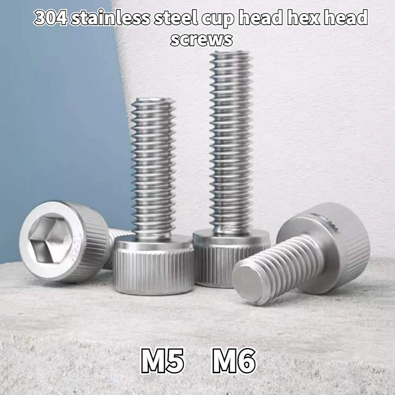 

1/2/5/10/20Pcs 304 Stainless Steel Cup Head Hexagon Socket Screw Cylindrical Head Screw Extension Bolt M5 M6