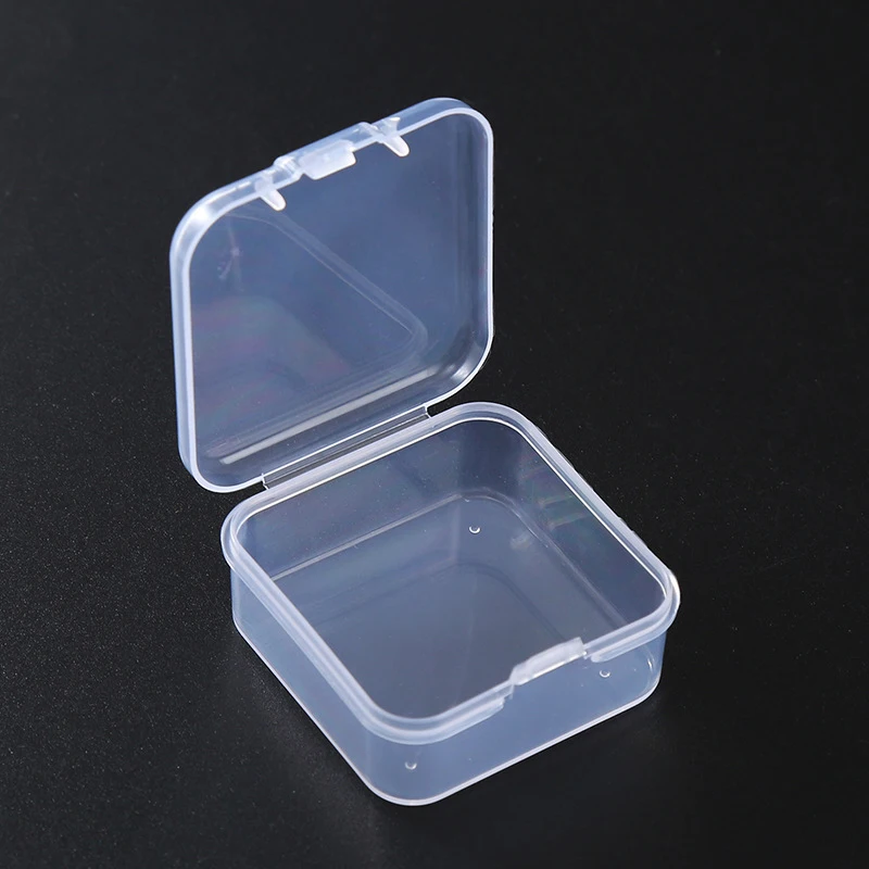4.5cm Square Mini Transparent Plastic Box Swimming Nose Clip Earplugs Storage Case 5