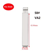 10ชิ้น58 #   VA2 KD Remote Key Blade สําหรับ Peugeot Citroen Renault สําหรับ Keydiy Xhorse VVDI JMD โลหะ Uncut Blank Flip Remote Key Blank