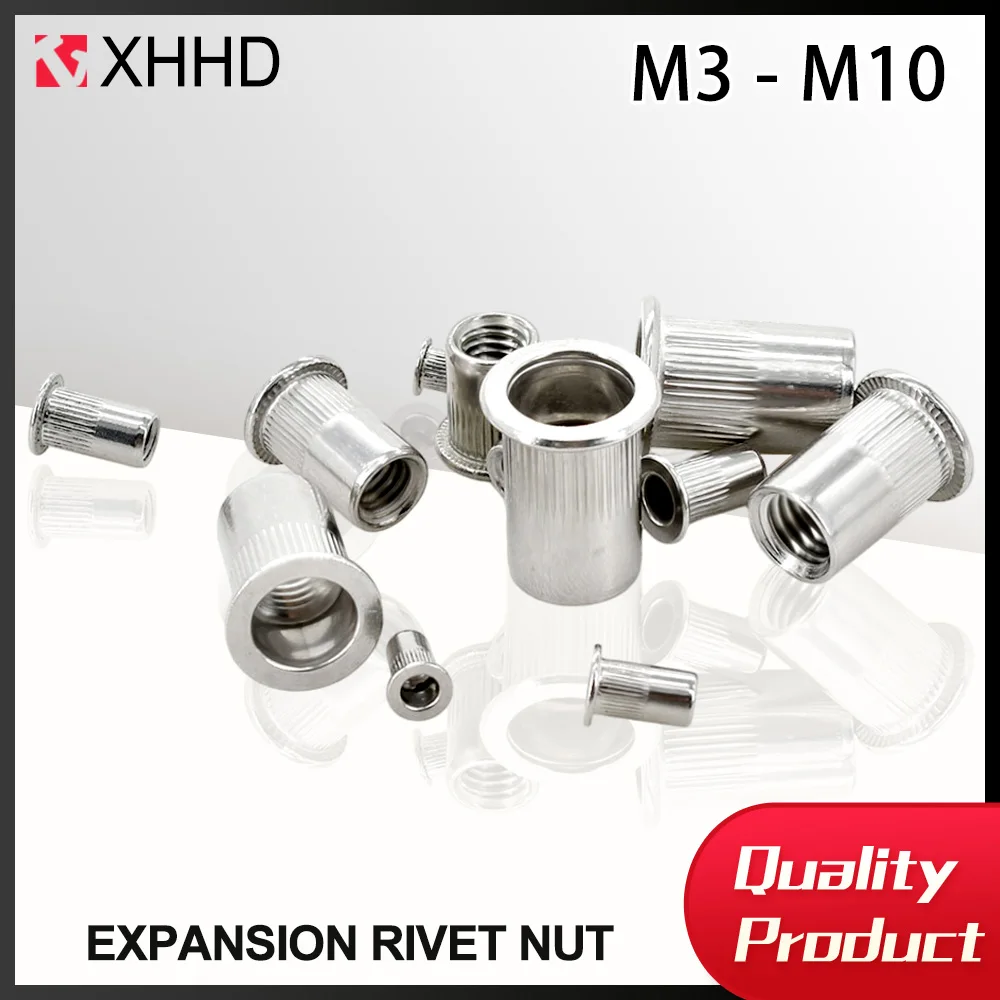 

Blind Rivet Nut 304 Stainless Steel 10/20Pcs Rivnut M3 M4 M5 M6 M8 M10 M12 Zinc Plated Threaded Inserts Nut For Housings Panels