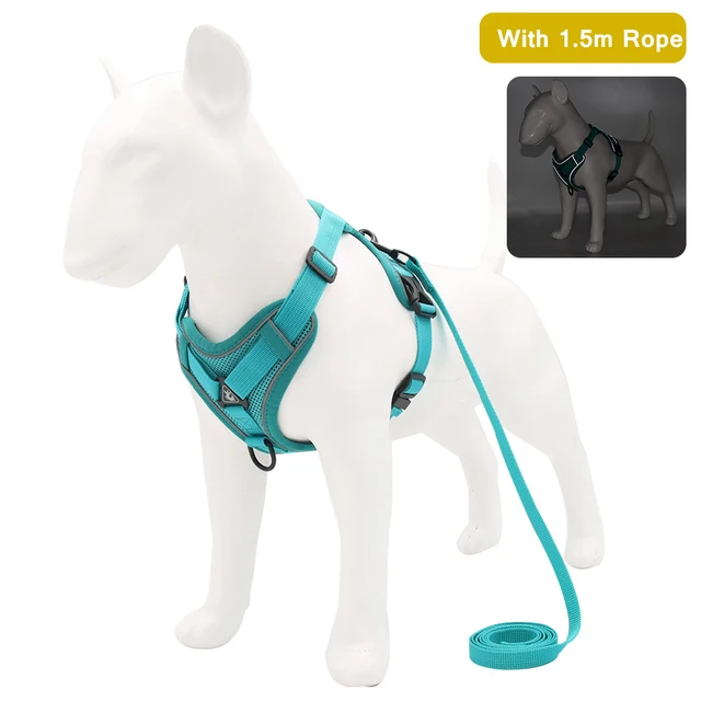 Pet Reflective Nylon Dog Harness No Pull Adjustable Medium Large Dog Vest Safety Vehicular Lead Walking Running Strap Rope hunting dog collars	 Dog Collars