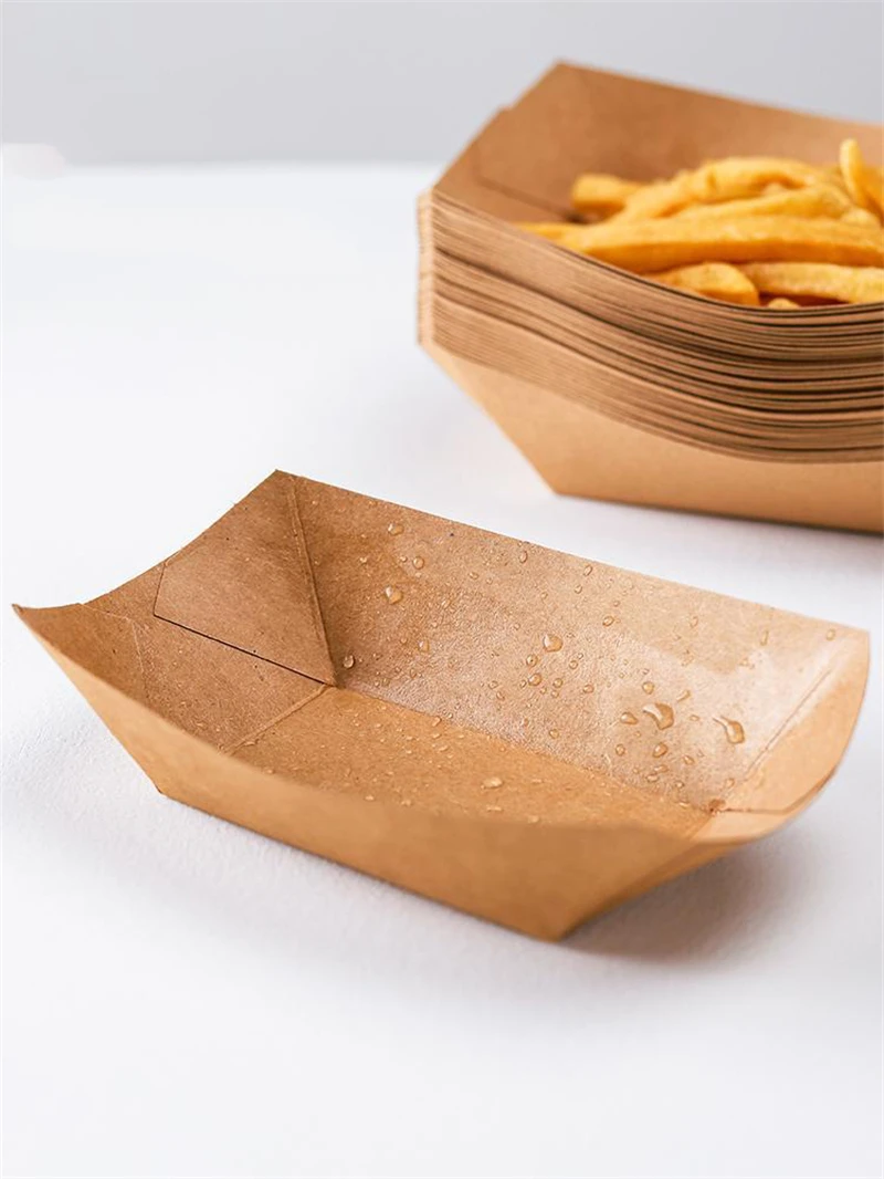 Food Trays Sushi Wood Boat Natural Bamboo Disposable Kayak Salad Dessert Pine Cake Boat Snack Bowl Mat Sushi Plate Tray 100Pcs disposable food trays