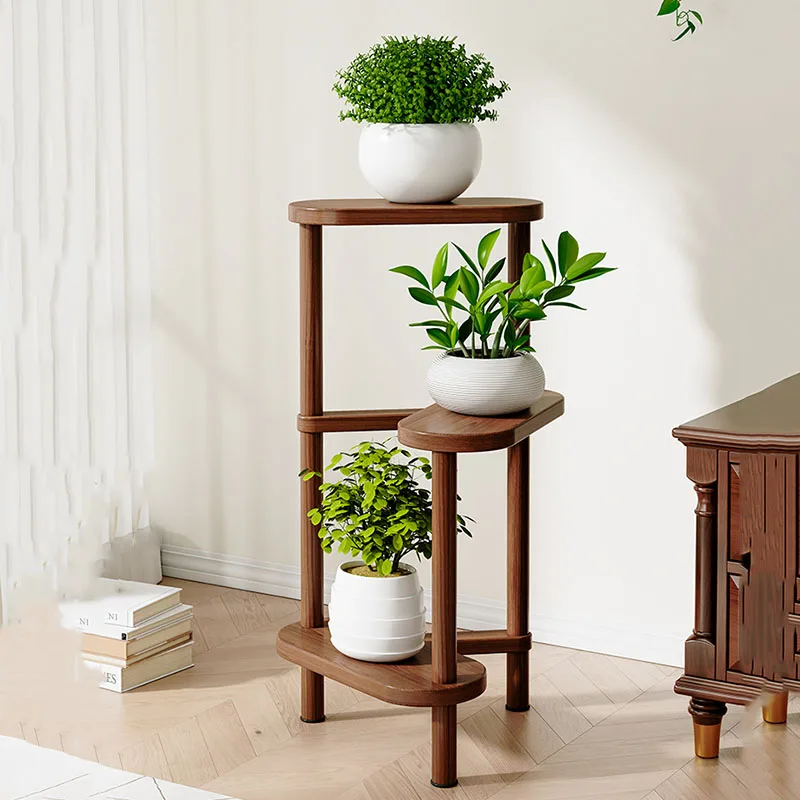 Indoor Bracket Plant Shelf Organizer Flowers Corner Wooden Plant Shelf Patio Ladder Porta Macetas Para Plantas Balcony Decor