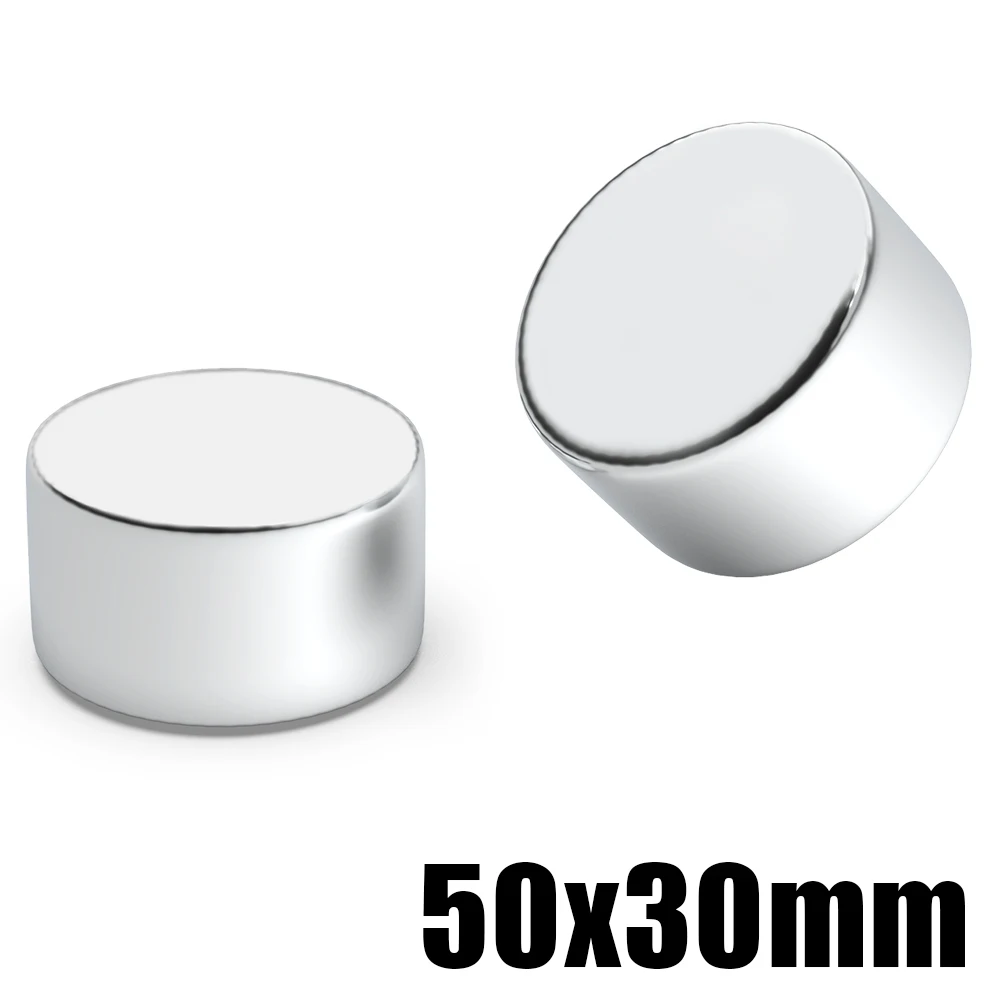 1Pcs Super Powerful Strong 50×30 N52 Magnet 50mmX30mm Round Strong Search Magnet Neodymium Magnet Rare Earth Permanent 50*30
