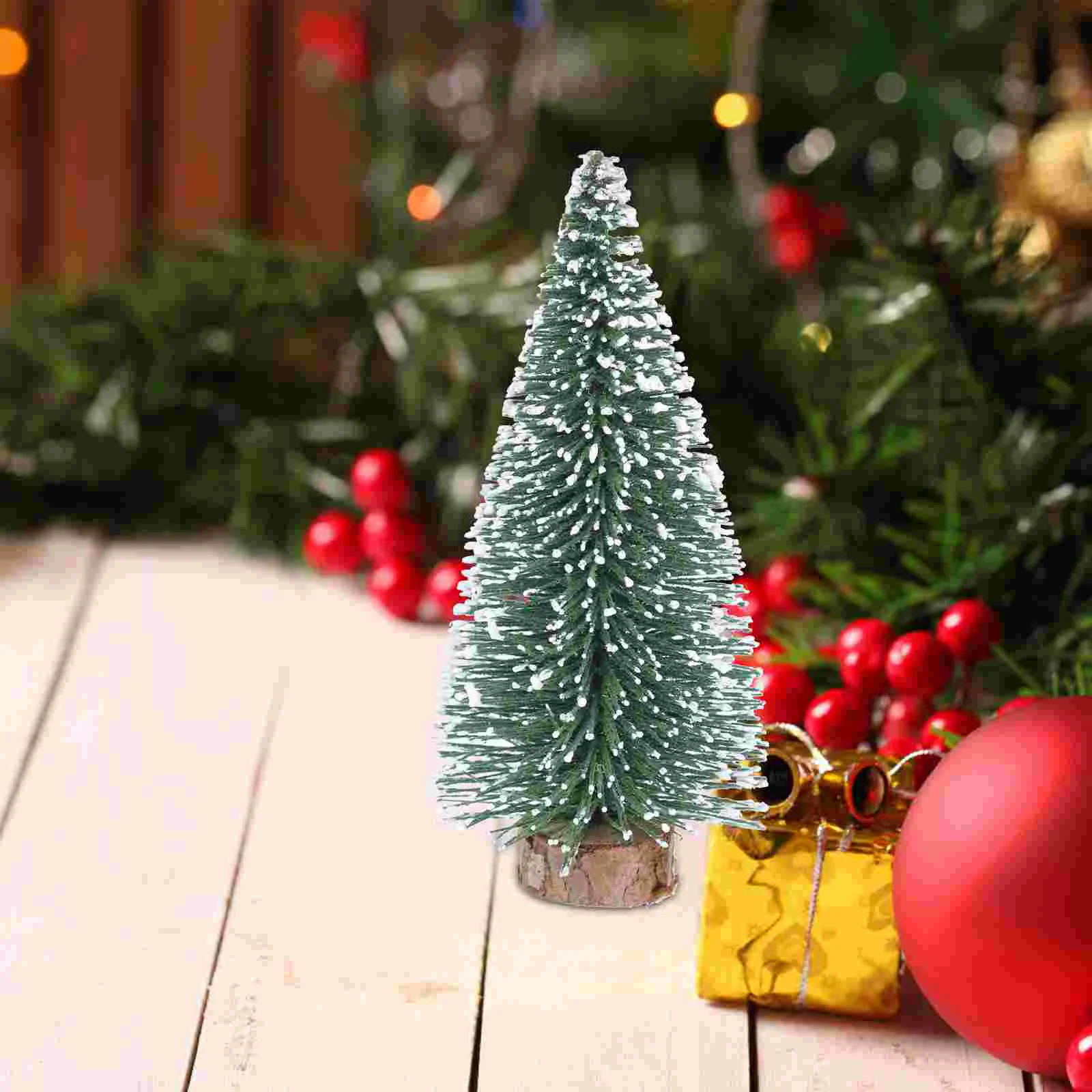 

15 Pcs Mini Christmas Tree Xmas Decor Children Gift Fake Trees Small Pine Whited Cedar Plastic Desktop