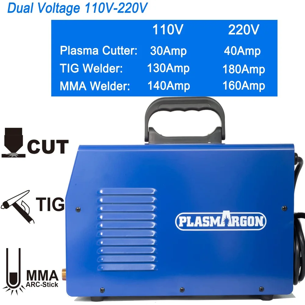 Plasmargon Plasma Cutter CT418 4 in 1 Interver Welding Machine MMA Tig Pulse Spot Welding Portable CNC Plasma Cutter for Metal