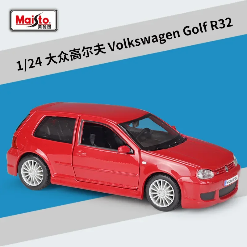 

Diecast Maisto 1/24 Scale Volkswagen Golf R32 Red Sports Car Simulation Alloy Model Collectible Toy Gift