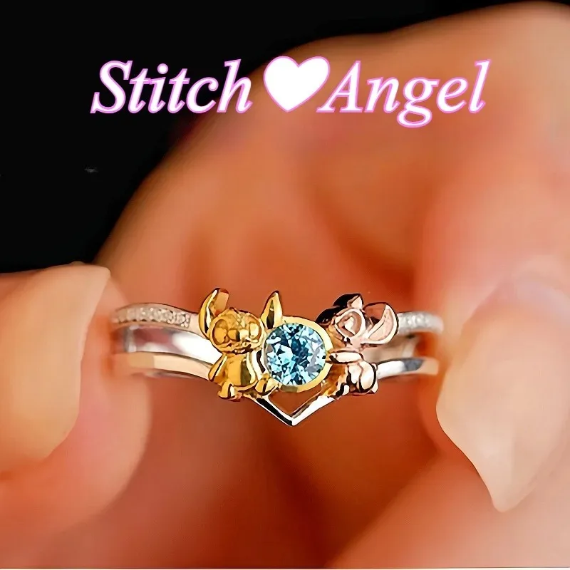 Bague Couple Stitch & Angel Disney - Amour Éternel