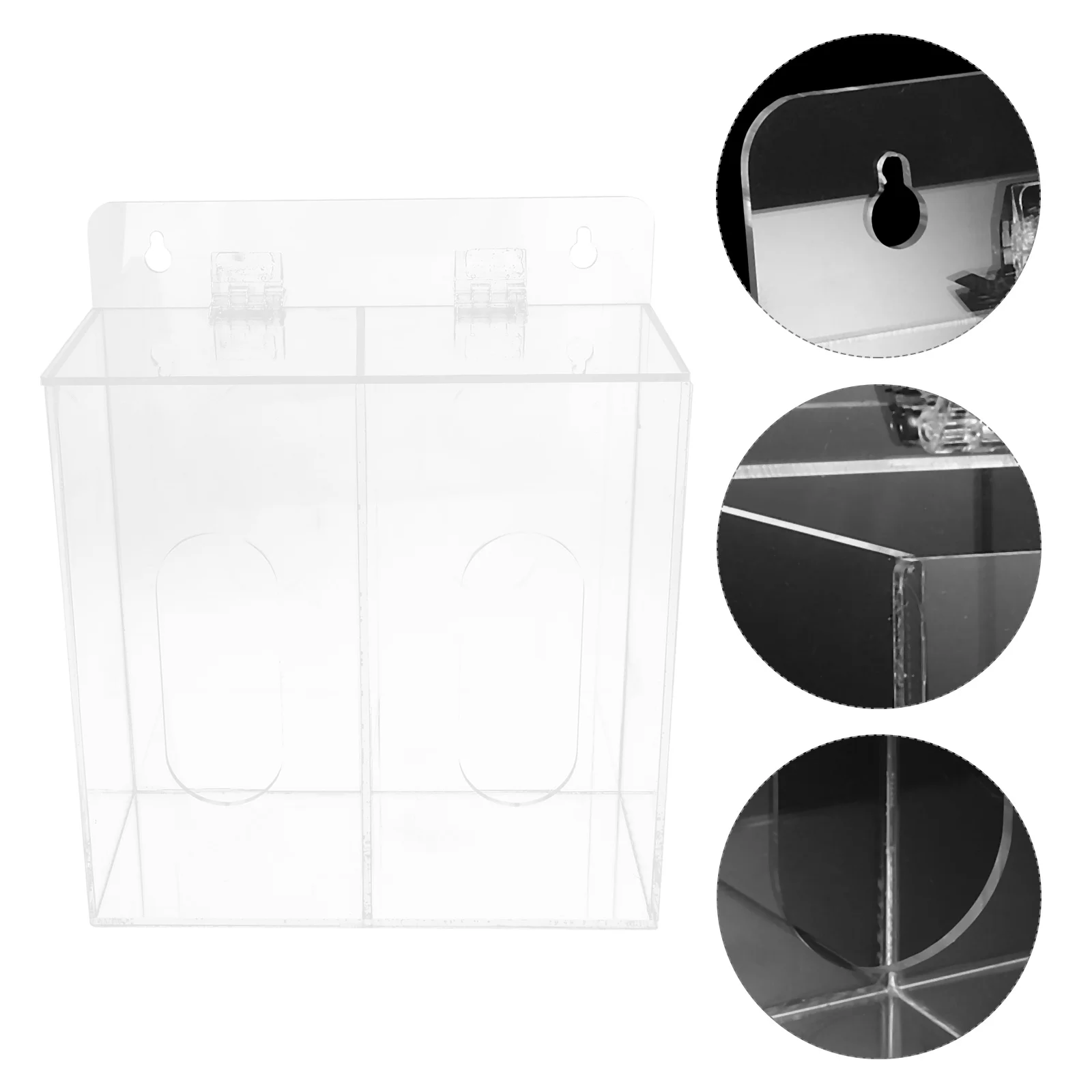 

2/3 Grids Mask Storage Box Acrylic Disposable Glove Holder Mask Dispenser Wall Mounted Tissue Case Organizer