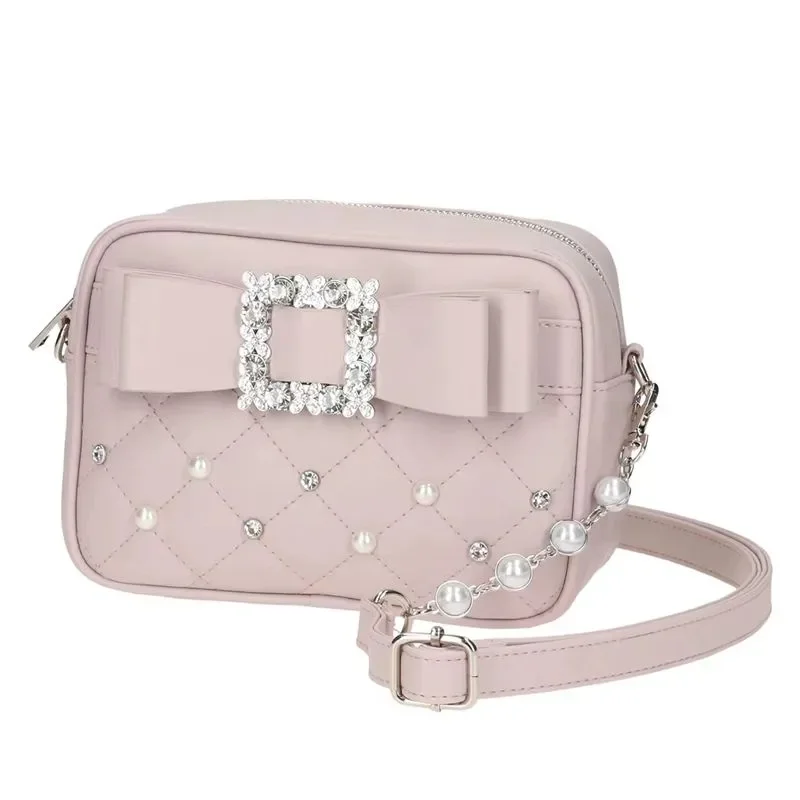 รูปสินค้า กระเป๋าสะพายข้างลายเพชรประดับมุก รุ่น Sweet Knot Pearl