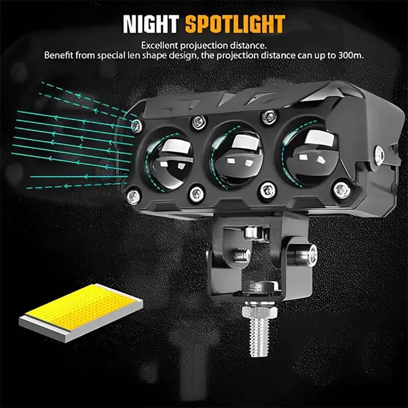 90W High power motorcycle Spotlight fog lights Lens projector auxiliary lighthouse High Beam for ATV Truck SUV Car Accessories