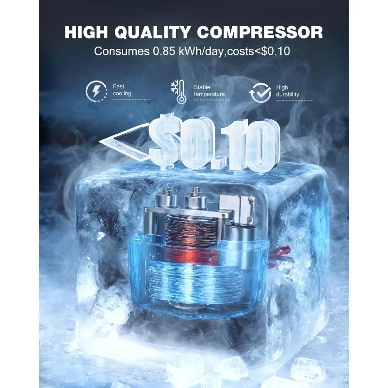 Double Door Refrigerator with Freezer, 4.5 Cu.Ft, Small Fridge with Freezer, 7 Settings Temperature Adjustable,Mini Refrigerator 4 Double Door Refrigerator with Freezer, 4.5 Cu.Ft, Small Fridge with Freezer, 7 Settings Temperature Adjustable,Mini Refrigerator 4