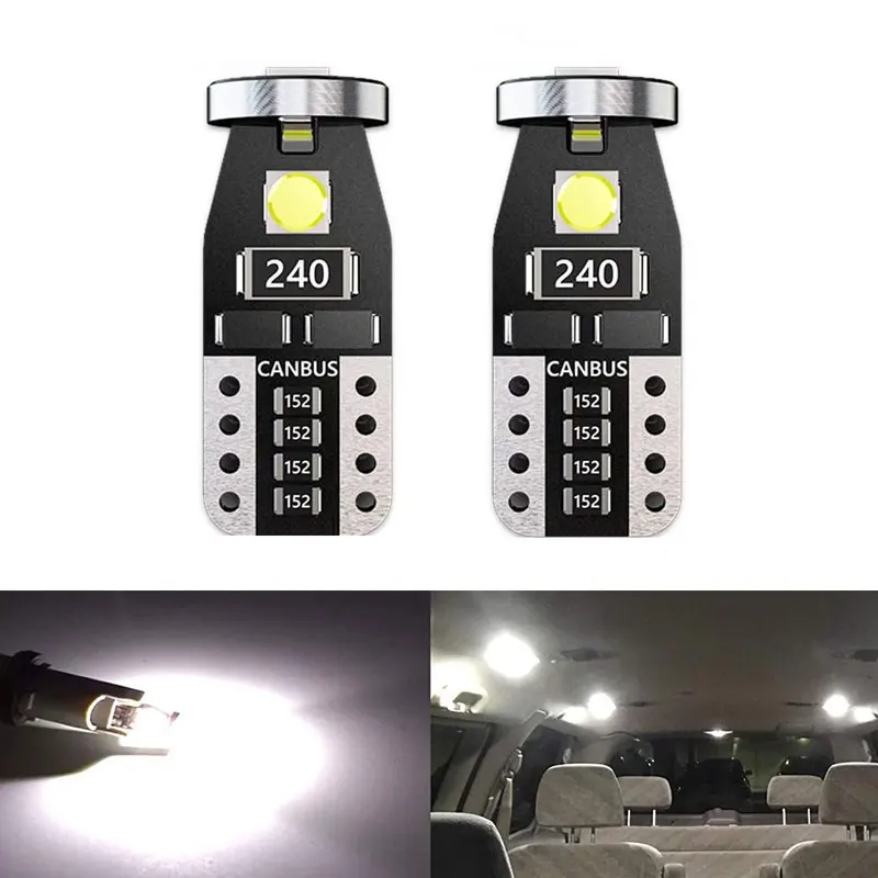 Лампы для чтения приборной панели T10 BA9S BAX9S 3030Smd, Автомобильные светодиодные лампы с клиновидным цоколем для габаритных огней, 2 шт.