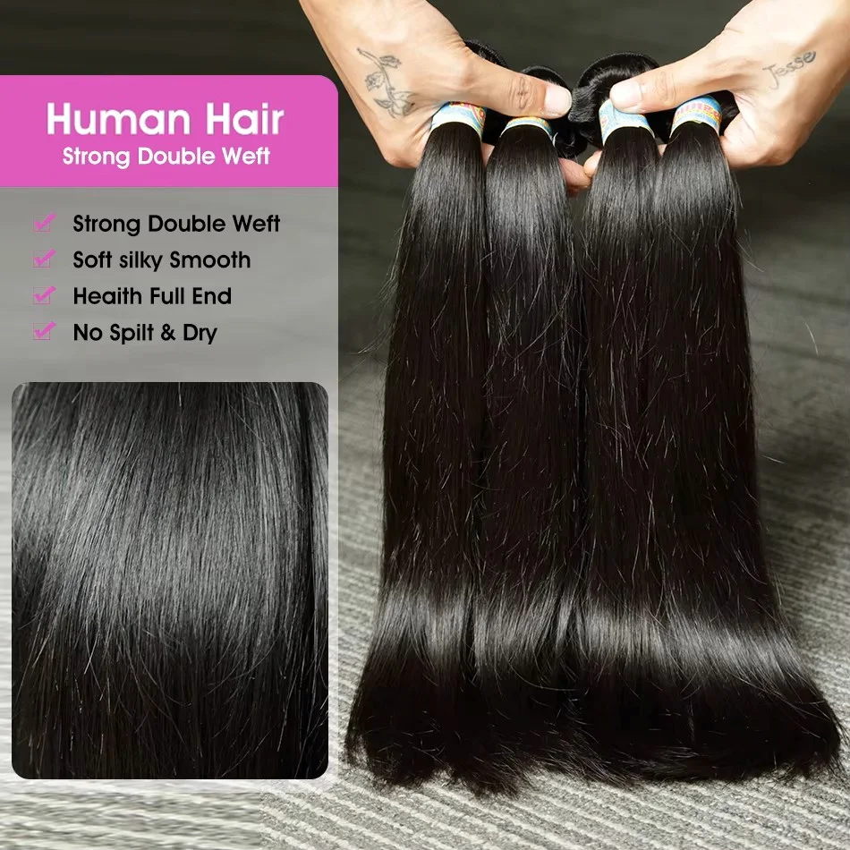 Bone Straight Bundles Human Hair Bundle Unprocessed 30 32 Inch 1 2 3 4 Bundle Brazilian Human Hair Straight Hair Extension 5