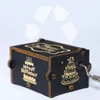 1pc, happy birthday hand-cranked music box custom creative painting, simple gift wooden music box for friends and family 5