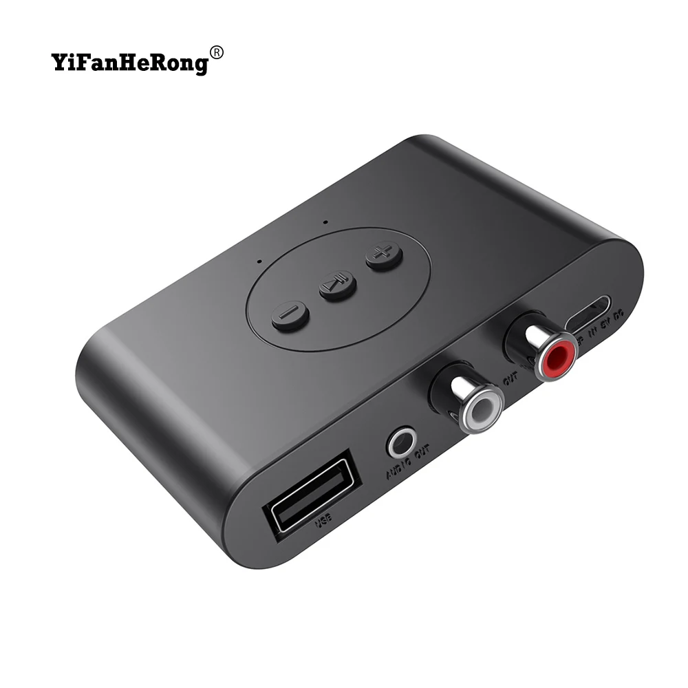 

Аудиоприемник, Bluetooth-совместимый, 5,0 дюйма, 3,5 мм, AUX-разъем, внешний диск, стереоадаптер RCA для стереомузыки с микрофоном, комплект для автомобиля, динамик