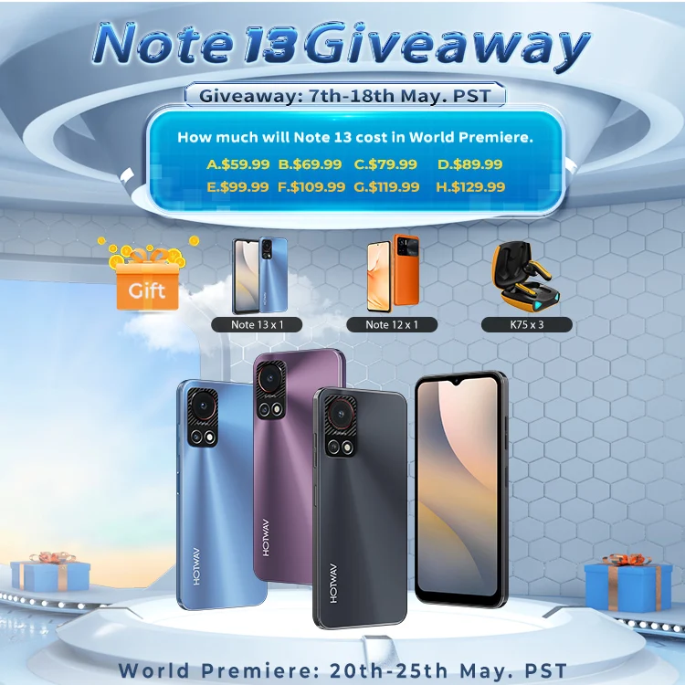 Фото Смартфон HOTWAV Note 13 на Android 13, восемь ядер, экран 6,6 дюйма, 8 ГБ + 128 ГБ №1