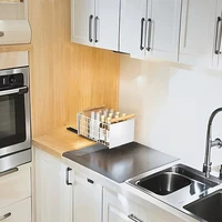 Égouttoir à vaisselle coulissant encastrable pour armoire, support à bols et assiettes en acier au carbone, égouttoir de cuisine coulissant 5
