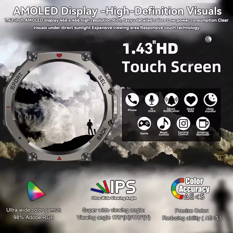 Military GPS 10ATM Smartwatch 4