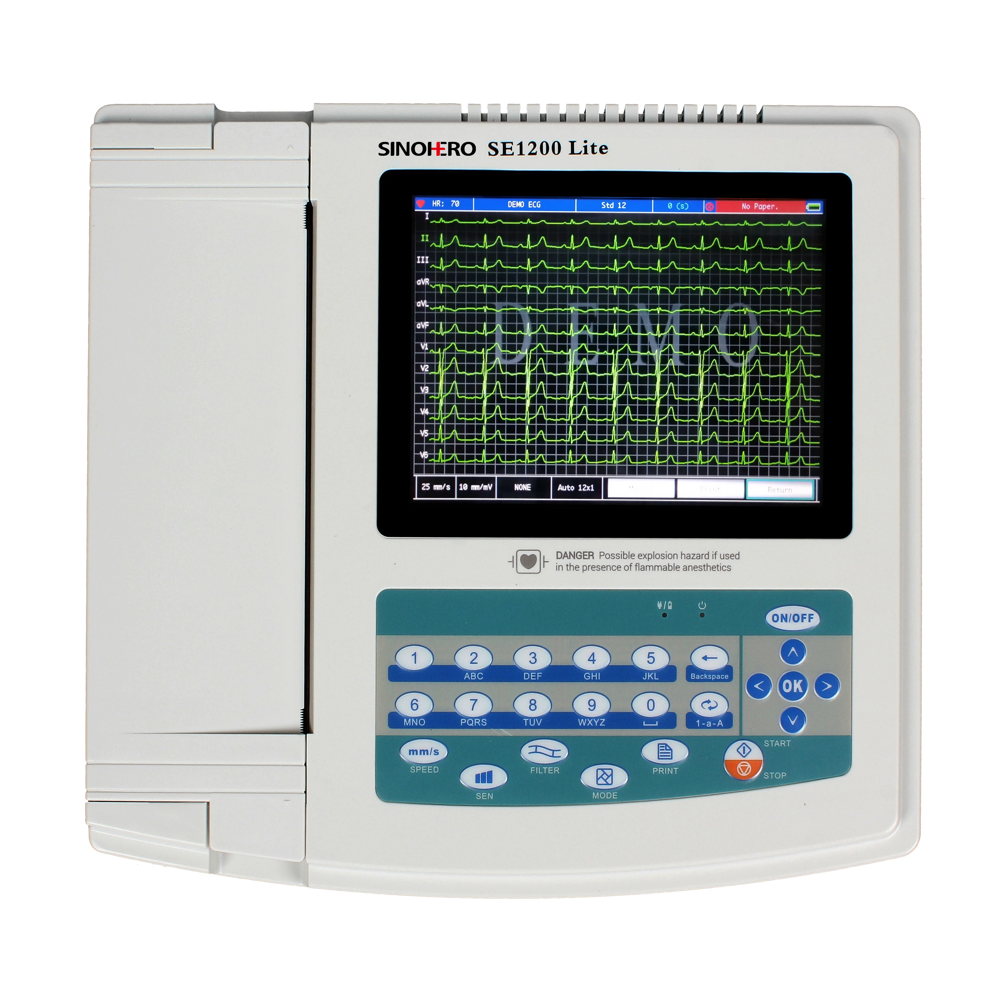 SE1200lite ECG Machine 12 channel 12-lead Electrocardiograph 8.4"Touch LCD Display EKG Monitor with Thermal Printing