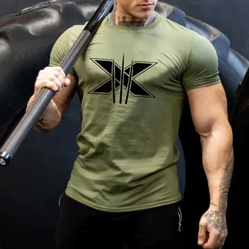 Maglietta da uomo Bodybuilding Magliette grafiche Allenamento Fitness Abbigliamento da uomo Camicia a maniche corte Abbigliamento da strada