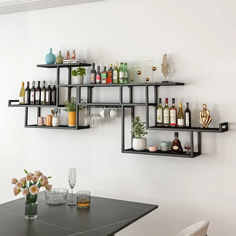 

Metal European Wine Holder Modern Hanging Wall Mounted Wine Rack Storage Organizer Estante De Vinos De Pared Home Decor
