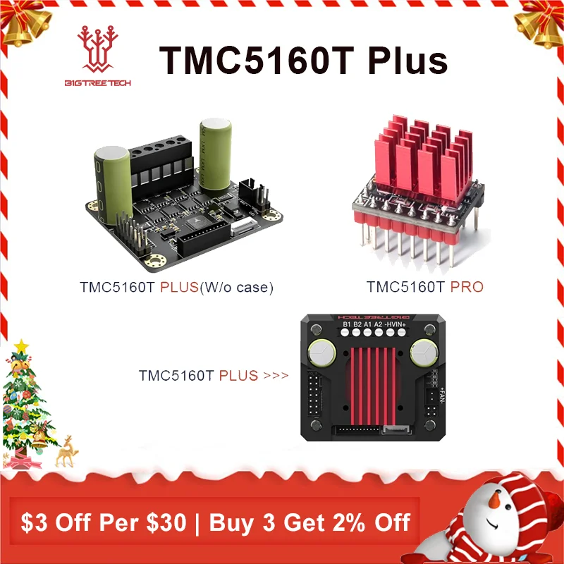 Bigtreetech Tmc5160t Plus Tmc5160t Pro 60v High Power Velocidade Stealthy Stepper Motor Driver For Octopuspro Ender3 3d Printer Parts