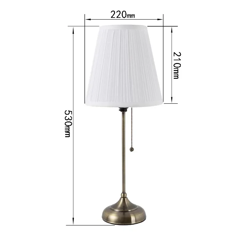 Description Picture 5 of itemModern LED Red Cloth Bedroom Bedside Table Lamps Home Decor Dining Table Lighting Nordic Pull-switch Vintage E27 Study Desk Lamp