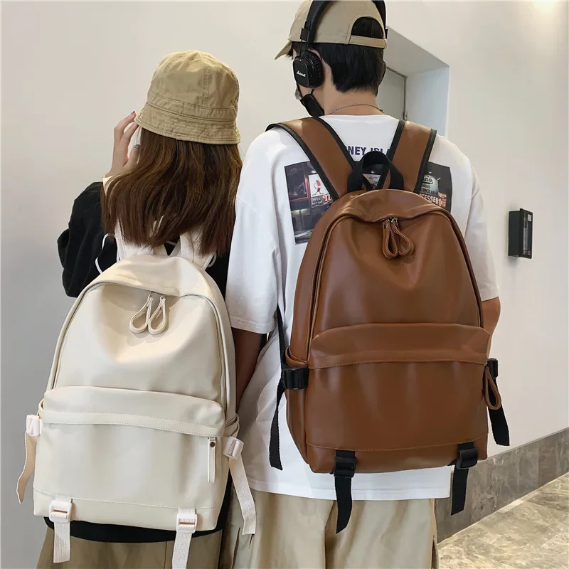 

Большой удобный студенческий милый рюкзак для путешествий простой из мягкой искусственной кожи для улицы унисекс спортивная сумка женские мужские школьные сумки Mochilas