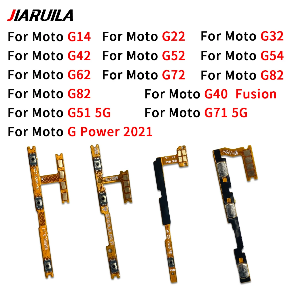 Power Switch On/Off Button Volume Key Button Flex Cable For Moto G14 G22 G32 G42 G40 Fusion G52 G54 G62 G71 5G G72 G82 G84 G51