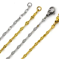 Collier de luxe en acier inoxydable 316L, 10 pièces/lot, pour femmes et hommes, chaînes à maillons en forme de lèvre, vente en gros pour pendentifs, accessoires 2MM 3