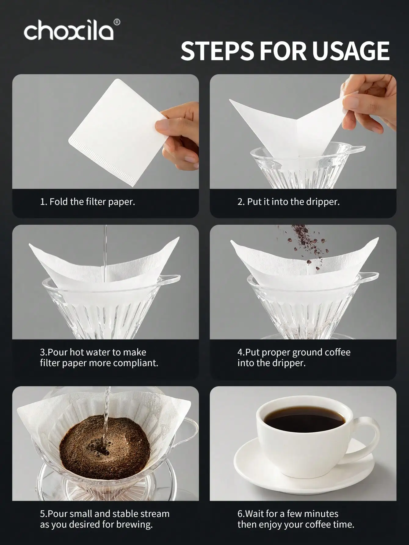 100 Pcs White Square Coffee Filters Size 01 - فلات...