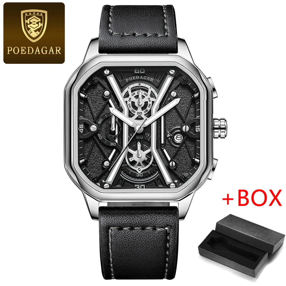 Leather Silver Black