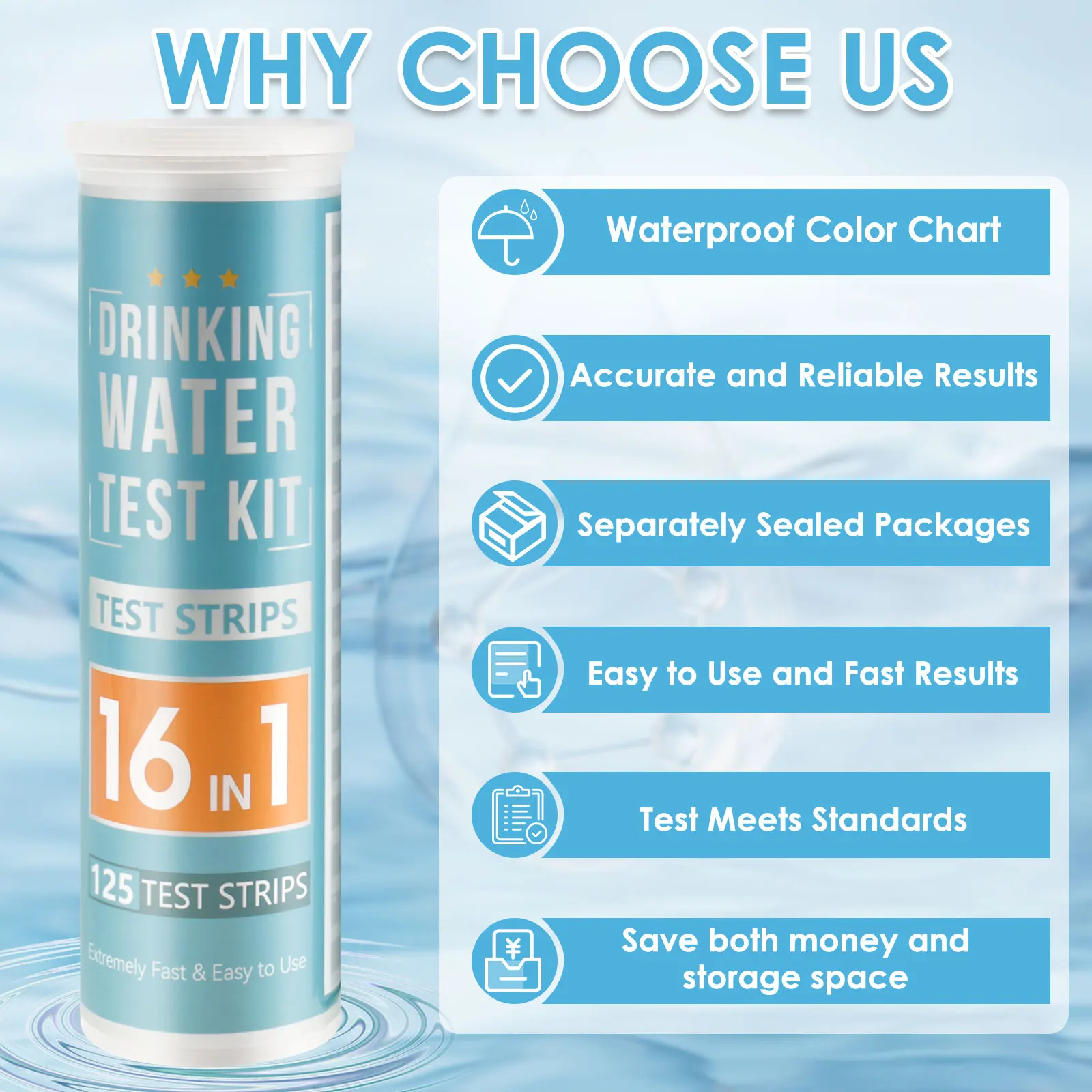 Aquarium Test Strips 100/125Pc 5-17 in 1 Water Testing Kits for Freshwater Saltwater