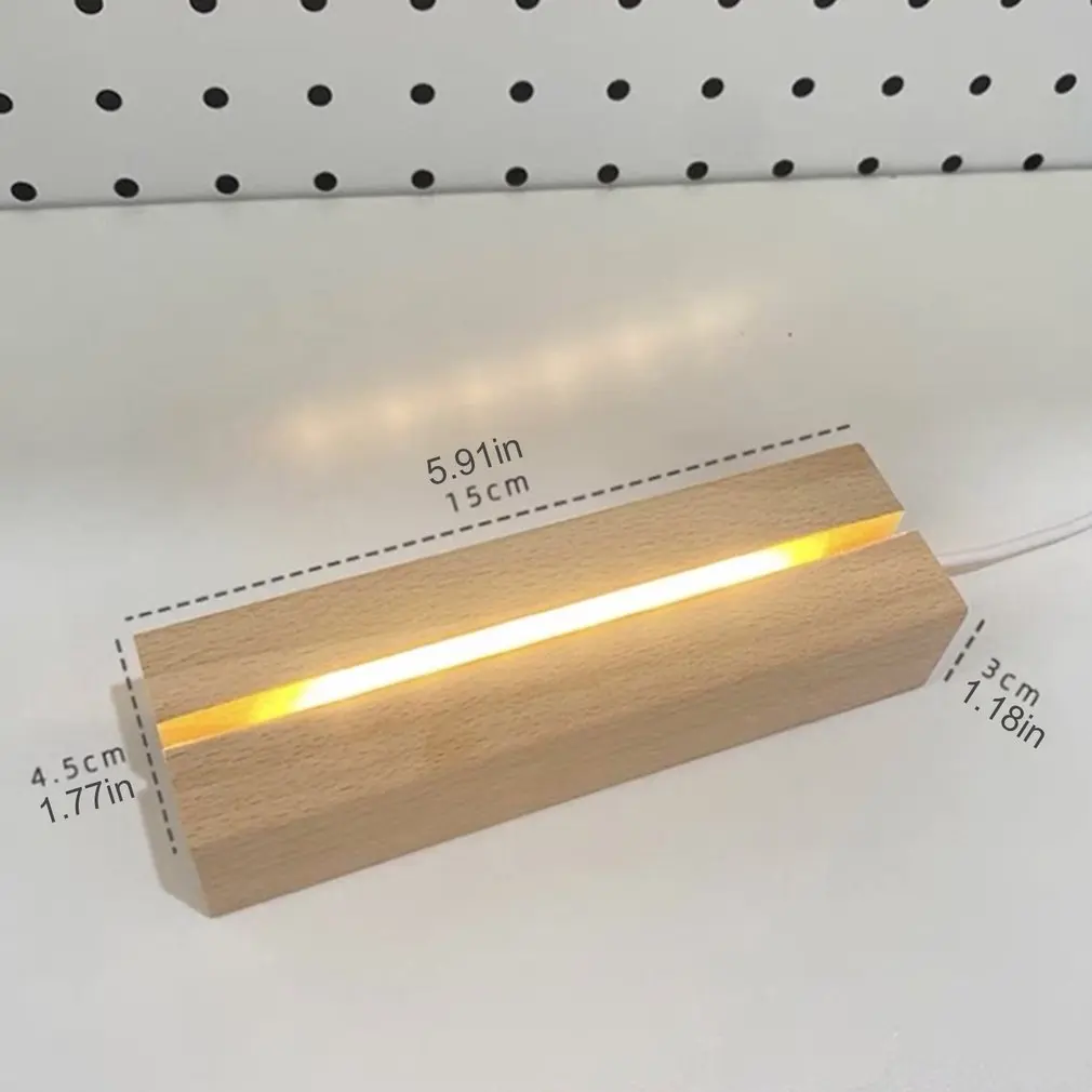 Hot Creative Transparent USB Acrylic Daily Note Board Message Memo Board With Wood Stand Holder LED Lamp Writing Pad Reminder