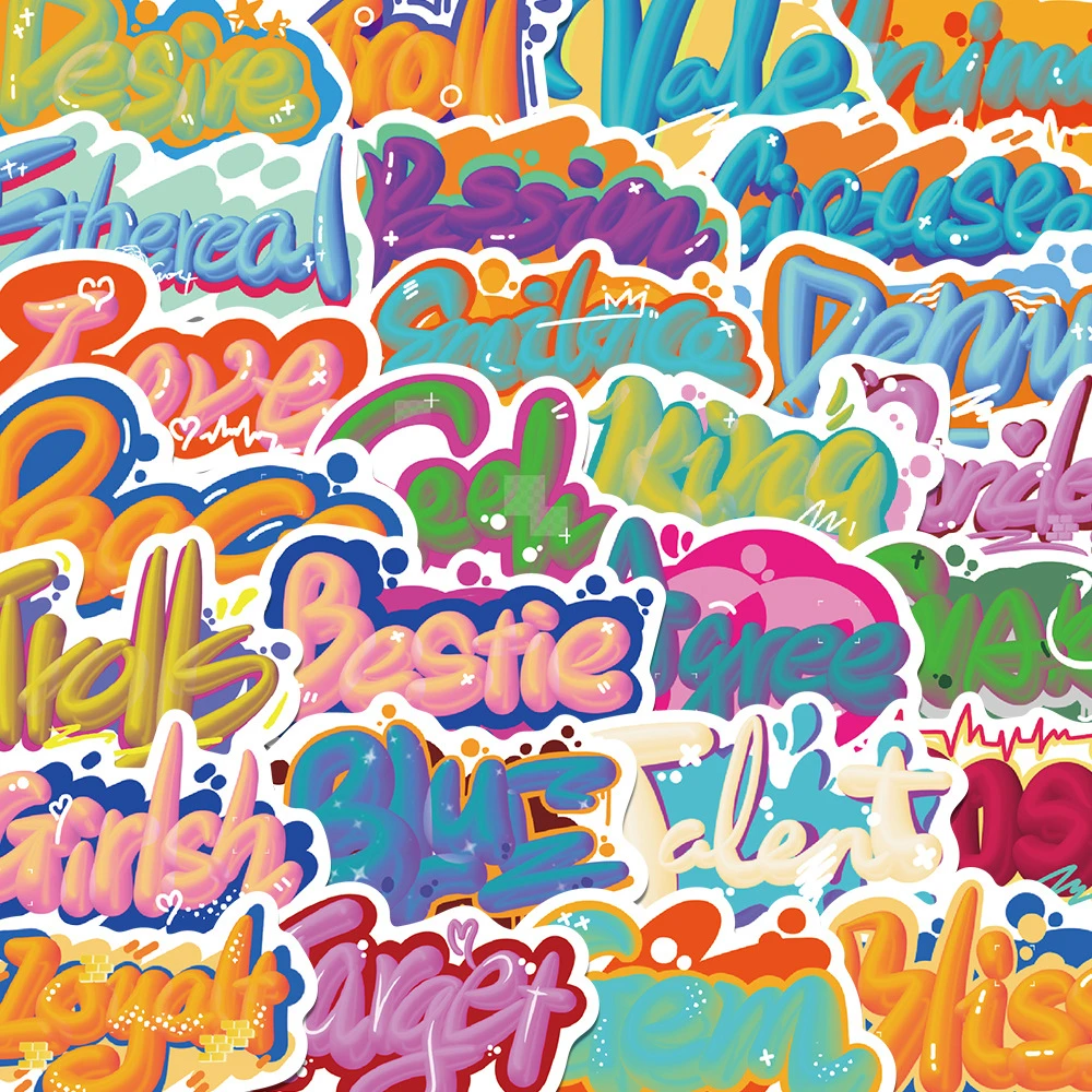 10/20/40pcs Funny Cute Cartoon 3d English Phrases Stickers Decoration Decal  Scrapbook Laptop Guitar Car Graffiti Sticker Kid Toy - Sticker - AliExpress