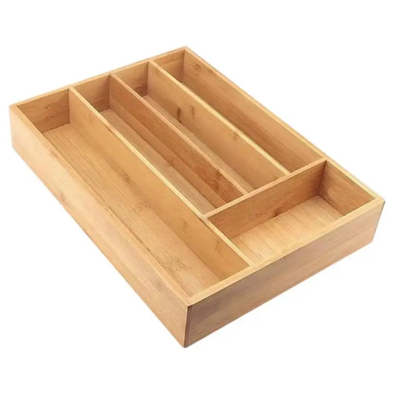 

Wooden Cutlery Drawer Organizer Utensil Drawer Divider Tray 5 Compartments Cutlery Tray Spoons Forks Storage Tray Flatware rack