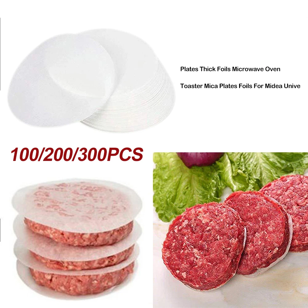 100/200/300pcs Round Hamburger Oil Blotting Paper Oven BBQ Grill Paper Absorbing Sheet Hamburger Patty Kitchen Tools