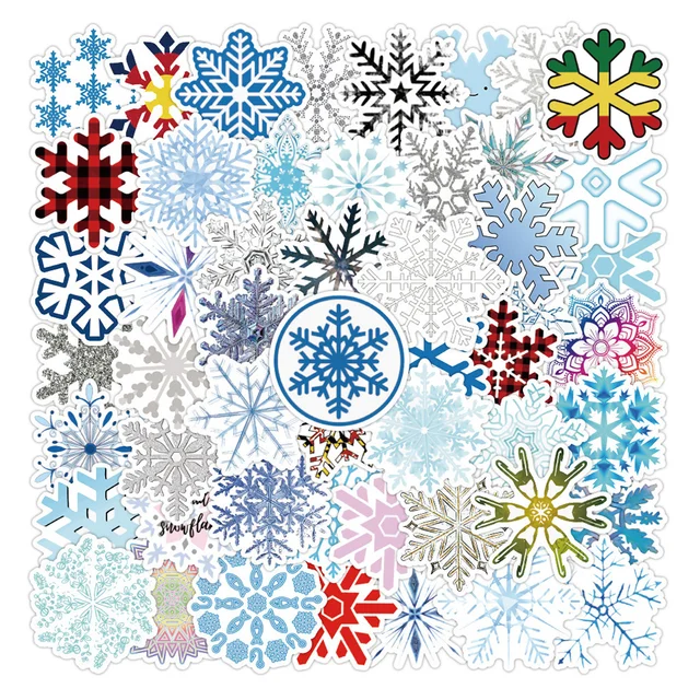 50pcs Snowflake Snow Stickers For Stationery Journal Laptop Adesivos  Kscraft Christmas Sticker Aesthetic Scrapbooking Supplies - AliExpress