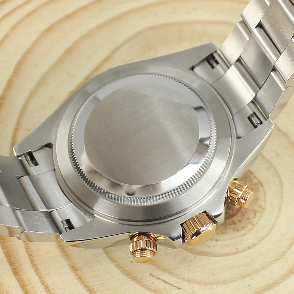 39mm VK63 Uhrengehäuse Armband Gold Uhrenzubehör Edelstahl Saphirglas Wasserdicht Für VK63A Quarzwerk Für Daytona – Detail 11