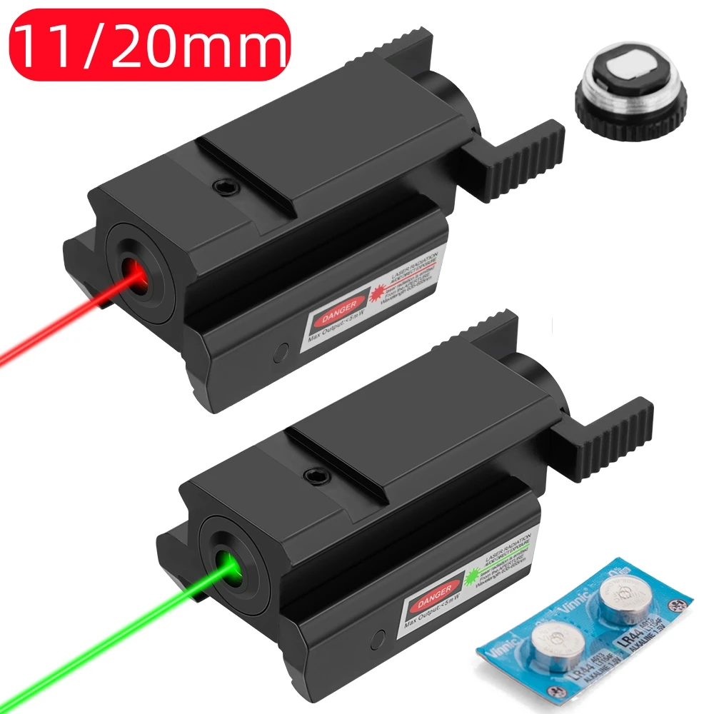 Tactical Red Green Dot Laser Pointer Weapon Gun Laser Sight for 20mm Picatinny 11mm Dovetail Rail Glock 17 19 CZ-75