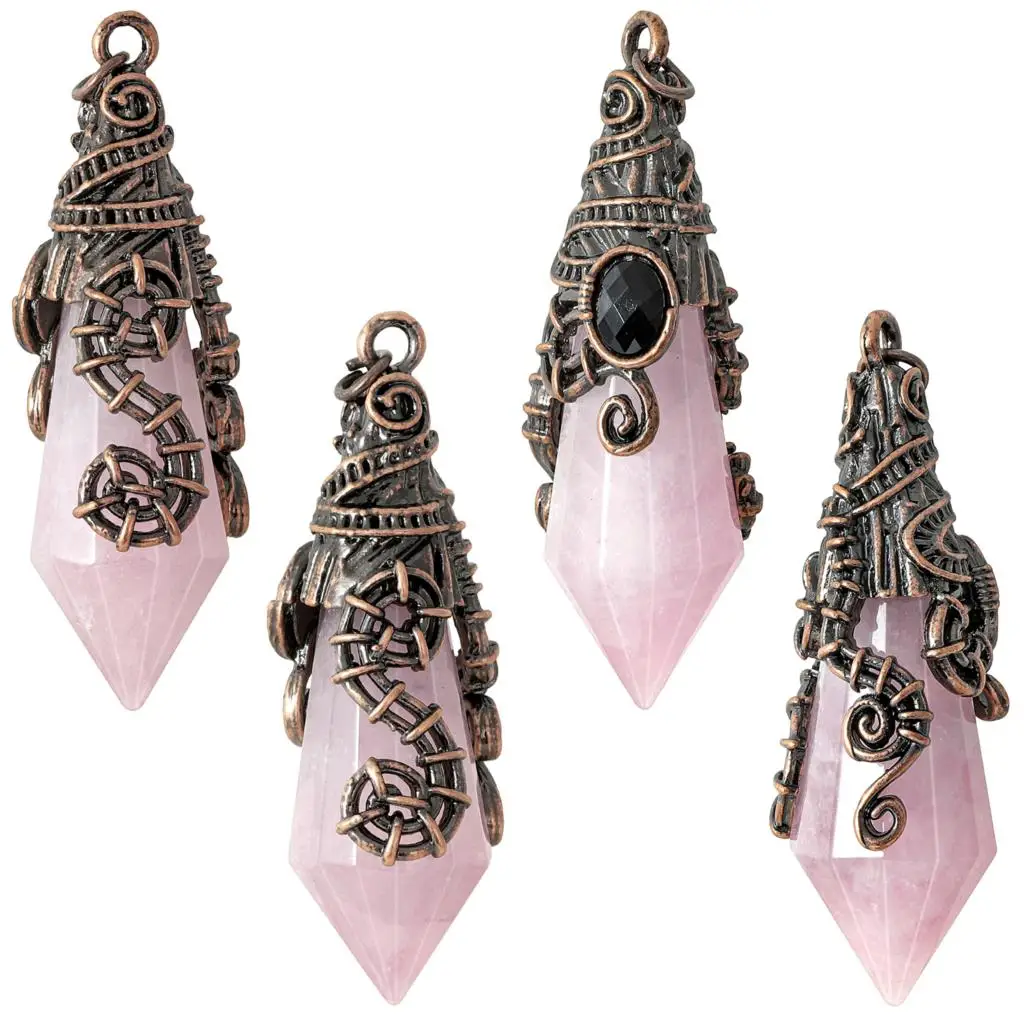 

Faceted Hexagonal Prism Crystal Stone Pendant For Necklace Jewelry Making DIY Accessories Unisex