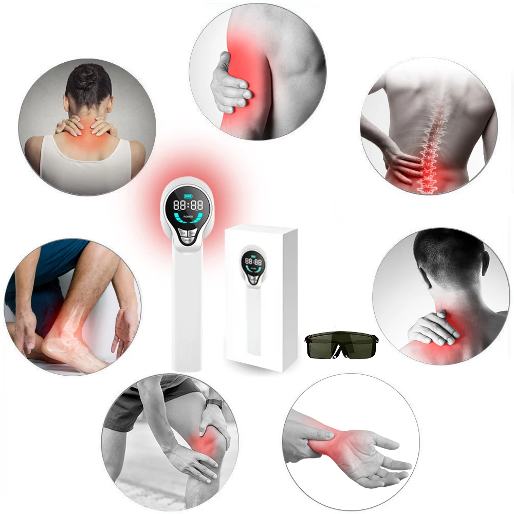LASTEK 1950mAh Enhanced Handheld Laser Therapy Device 4x 808nm For Pain Relief Wounds Healing Ulcers Cystitis Arthritis Sciatica