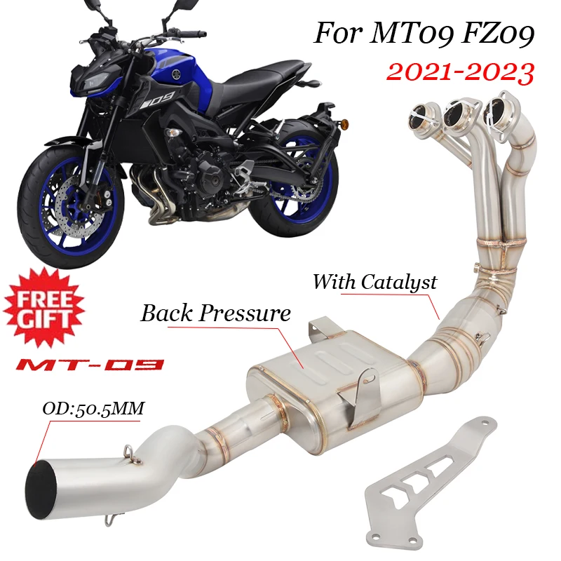 Full System Motorcycle Exhaust For Yamaha MT09 MT09 FZ09 2021 2022 2023