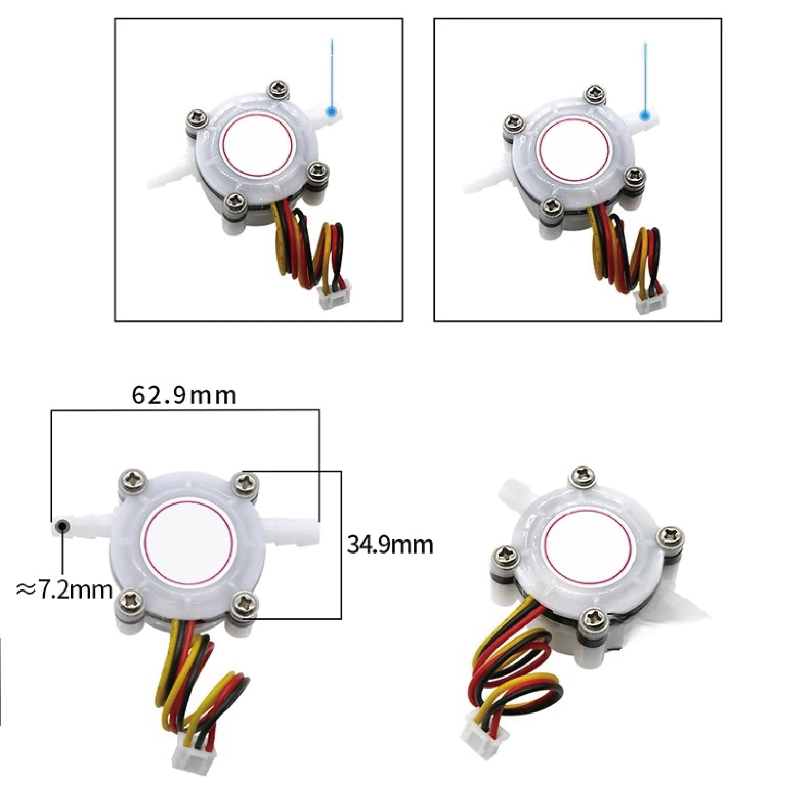 YF-S401 / YF-S402 Hall Effect PE Water Flow Sensor G1/2 G3/4 Inline Liquid Flow