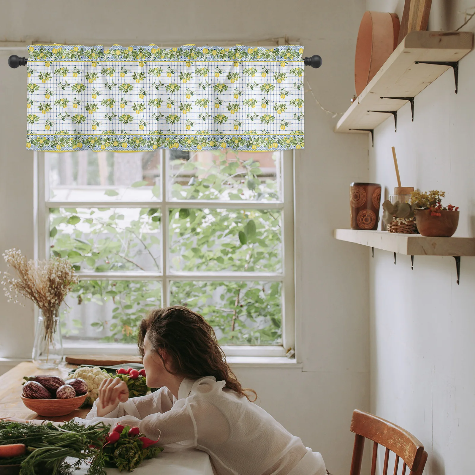 ZEDLIYU Valances for Windows Kitchen Living Room Small Window  Bedroom  Room Decor Valance Lemon 1 Panel 6