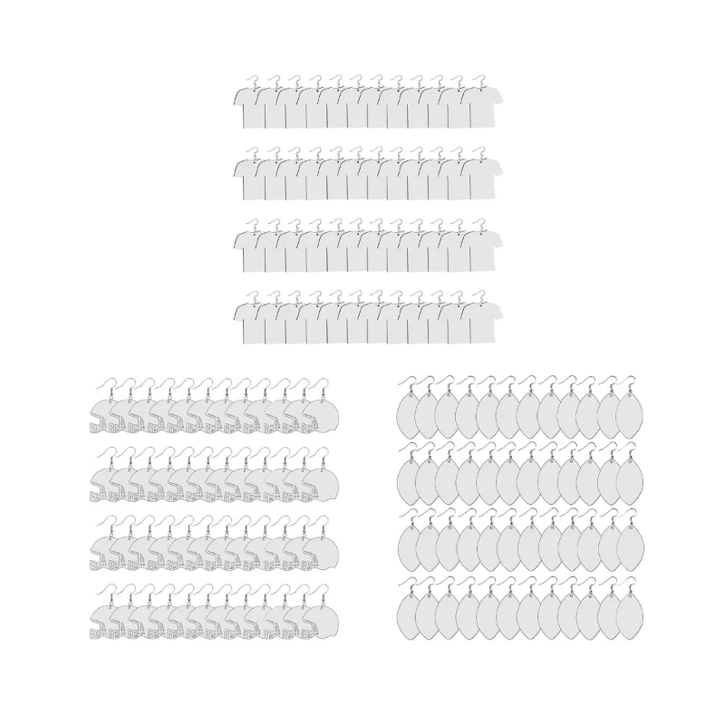 

Y4QE 48 Sets Sublimation Blank Earrings Heat Transfer Unfinished Earring Hooks